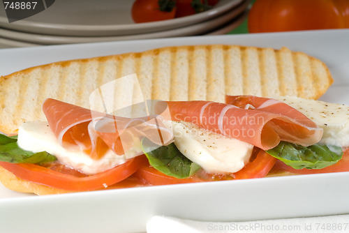 Image of panini caprese and parma ham