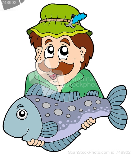 Image of Fisherman holding big fish