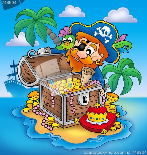 Image of Pirate and treasure