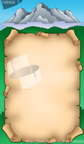 Image of Parchment with mountains