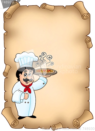 Image of Parchment with chef holding pizza