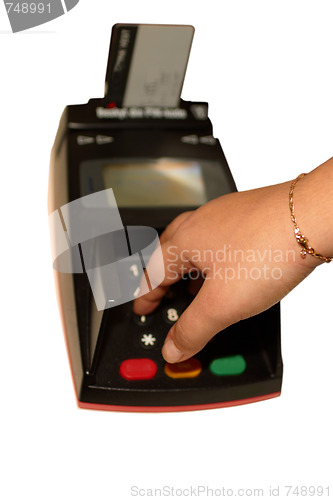 Image of Commerce - Hand using Eftpos machine