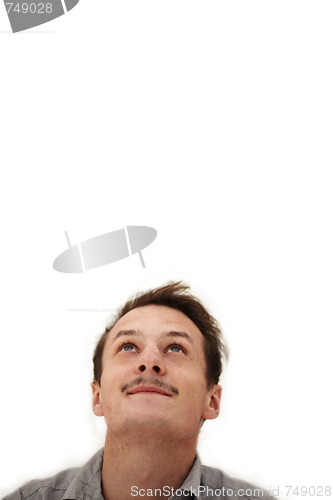 Image of Copyspace - Modern trendy guy looking up