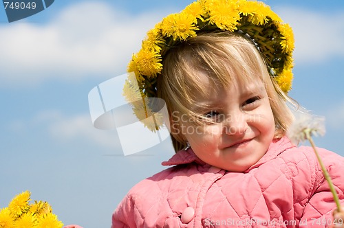 Image of Girl and dandelion