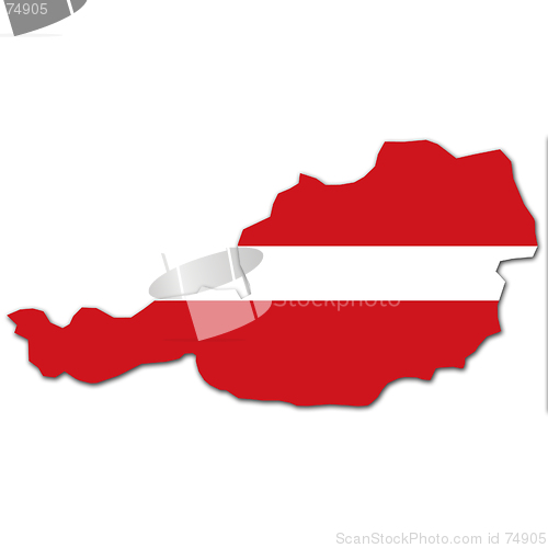 Image of austria map and flag