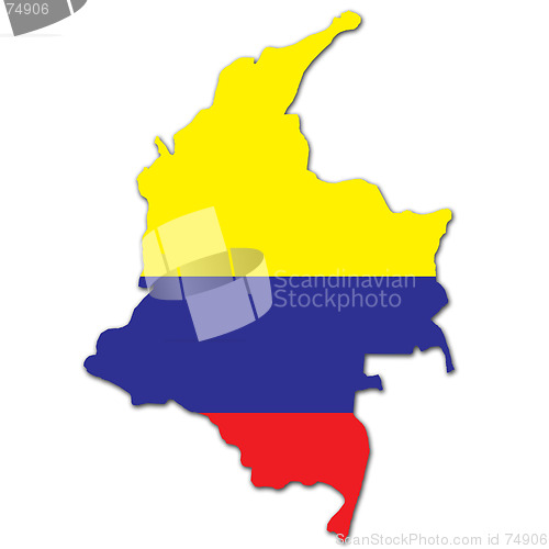 Image of colombia map and flag