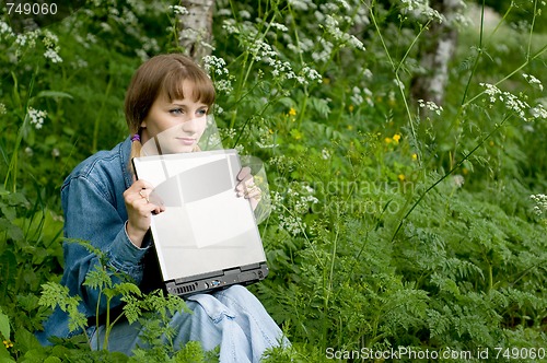 Image of Girl and  laptop