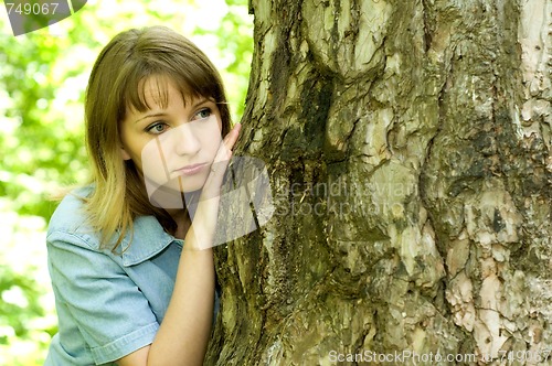 Image of Girl and tree