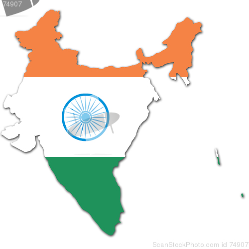 Image of india map and flag