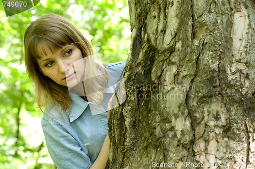 Image of Girl and tree