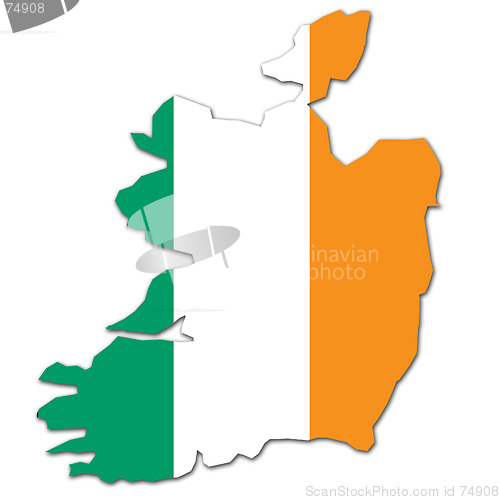 Image of ireland map and flag