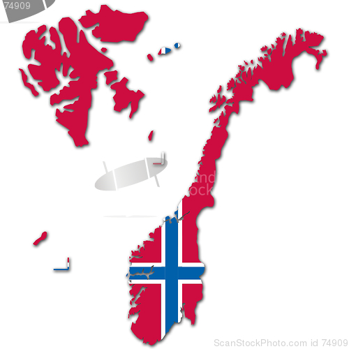 Image of norway map and flag