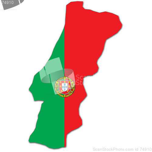 Image of portugal map and flag