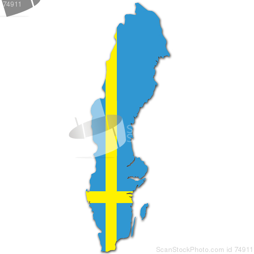 Image of sweden map and flag