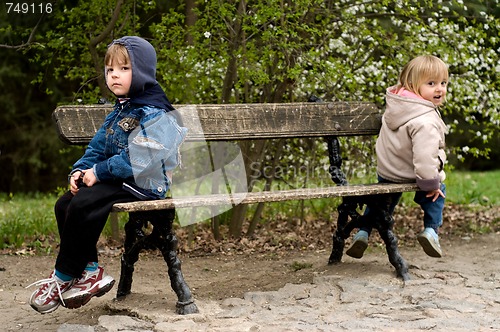 Image of Offended on a bench