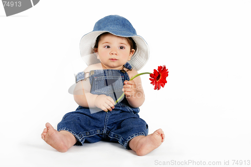 Image of Child with a Red Daisy