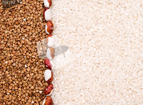 Image of Buckwheat and rice background