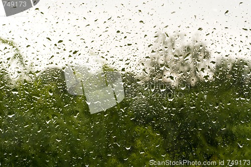 Image of Rain drops on glass