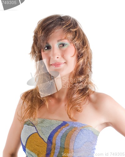 Image of Young beautiful brunette woman