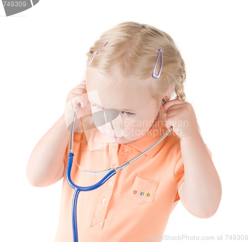 Image of Little girl with sthetoscope
