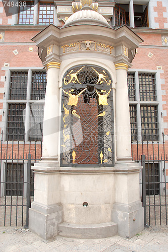 Image of Detail of house facade in Old Town, Gdansk Poland