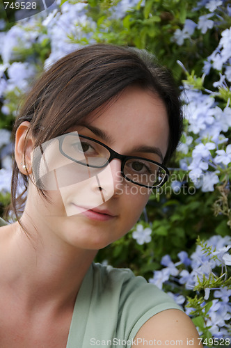 Image of Young girl with glasses