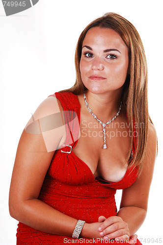 Image of Beautiful woman with necklace.