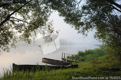 Image of Boats in a morning fog