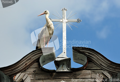 Image of Stork and a cross
