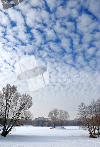 Image of Clouds in the winter sky.