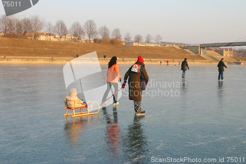 Image of Ice-skating family