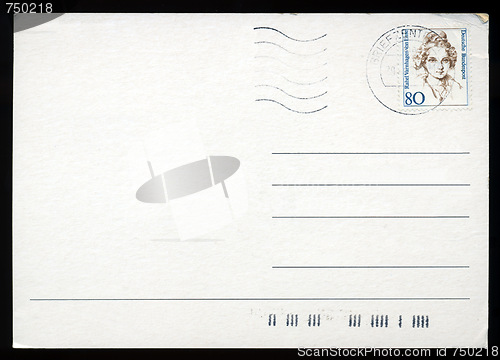 Image of Blank postcard with stamp