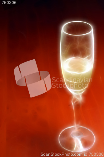 Image of abstract scene of the liquor-glass on varicoloured background