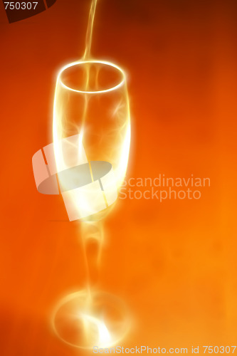 Image of abstract scene of the liquor-glass on varicoloured background