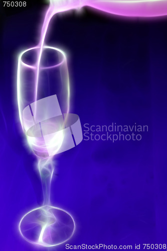 Image of abstract scene of the liquor-glass on varicoloured background