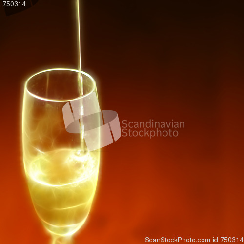 Image of abstract scene of the liquor-glass on varicoloured background