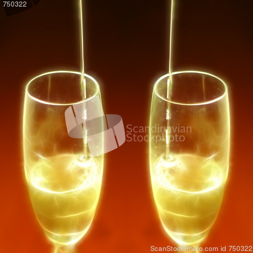 Image of abstract scene of the liquor-glass on varicoloured background