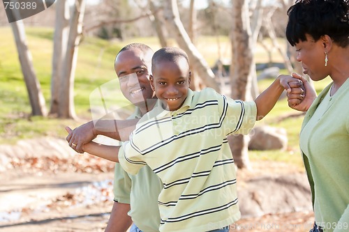 Image of Happy African American Man, Woman and Child