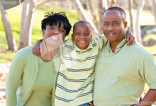 Image of Happy African American Man, Woman and Child