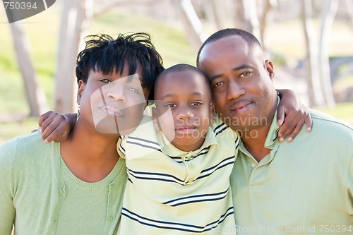 Image of Happy African American Man, Woman and Child