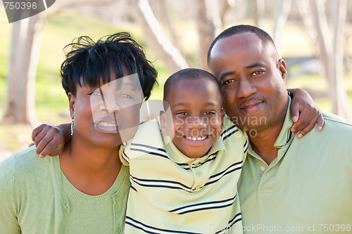 Image of Happy African American Man, Woman and Child