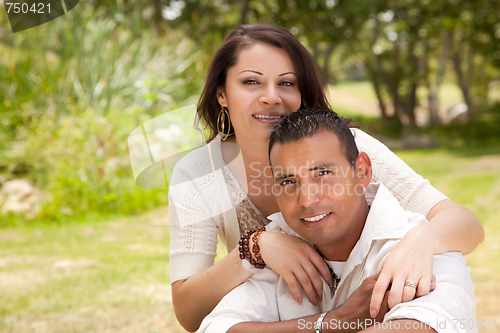 Image of Attractive Hispanic Couple in the Park