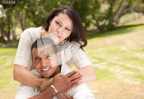 Image of Attractive Hispanic Couple in the Park