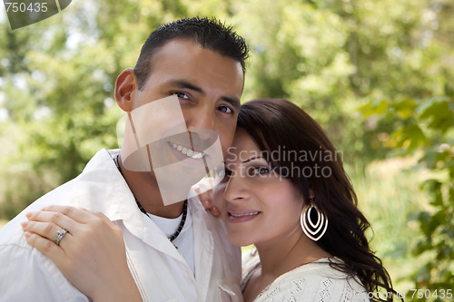 Image of Attractive Hispanic Couple in the Park