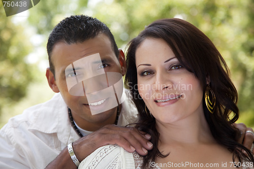 Image of Attractive Hispanic Couple in the Park