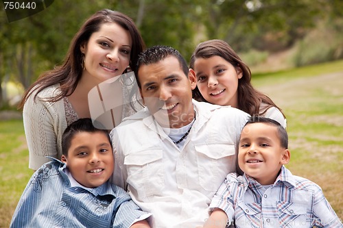 Image of Happy Hispanic Family In the Park