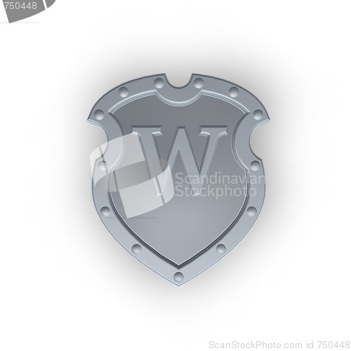 Image of shield with letter W