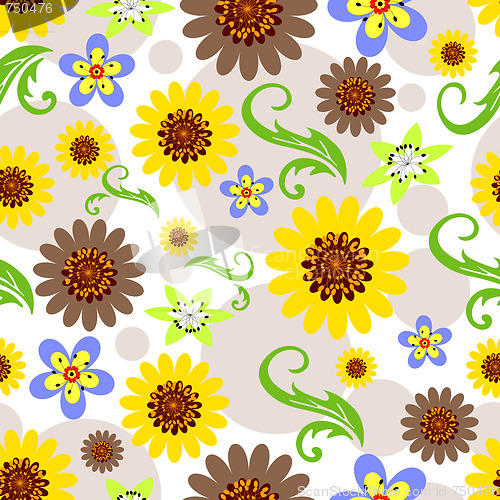 Image of Floral seamless white background 