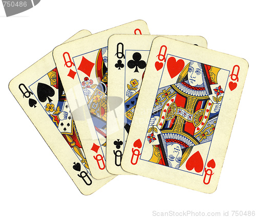 Image of Poker of queens cards