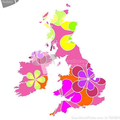 Image of Floral UK map